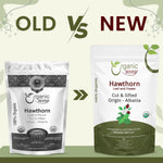 Resealable four ounce bag of Organic Way Hawthorn heart health herbal tea