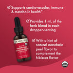 Dr. Mercola Hawthorn and Hibiscus alcohol free drops supplement facts label details