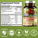 N1N Premium Blood Pressure Support 180 capsules supplement bottle label details