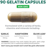 Authentic Healths Harmony hawthorn berry extract supplement bottle displaying manufacturing information and directions