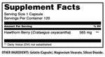 Gluten-free hawthorn berry antioxidant capsules made in the United States
