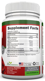 NutriONN herbal blood flow dietary supplement bottle showing ingredient facts label
