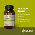 Nature's Sunshine Hawthorn Berries side view displaying ingredients and usage directions