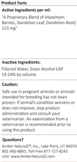 Organic hawthorn and dandelion cardiovascular care dropper bottle for cats