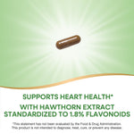 Side view of Nature's Way Hawthorn cardiovascular tonic highlighting Non-GMO Project Verified seal