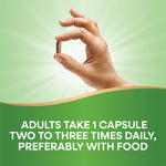 Back label of Nature's Way Hawthorn showing clear dosage instructions and allergy warnings
