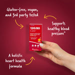 Redd Remedies 120/80 Care dietary supplement showing gluten free and vegetarian labels