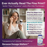 ULTALIFE blood pressure complex bottle showing fast acting formula label for cardiovascular wellness