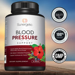 Sunergetic premium heart health dietary supplement bottle with clear dosage instructions