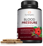Side view of Sunergetic blood pressure support packaging detailing premium botanical extracts