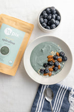 Premium imported clean green algae supplement packaging details and nutritional facts view.