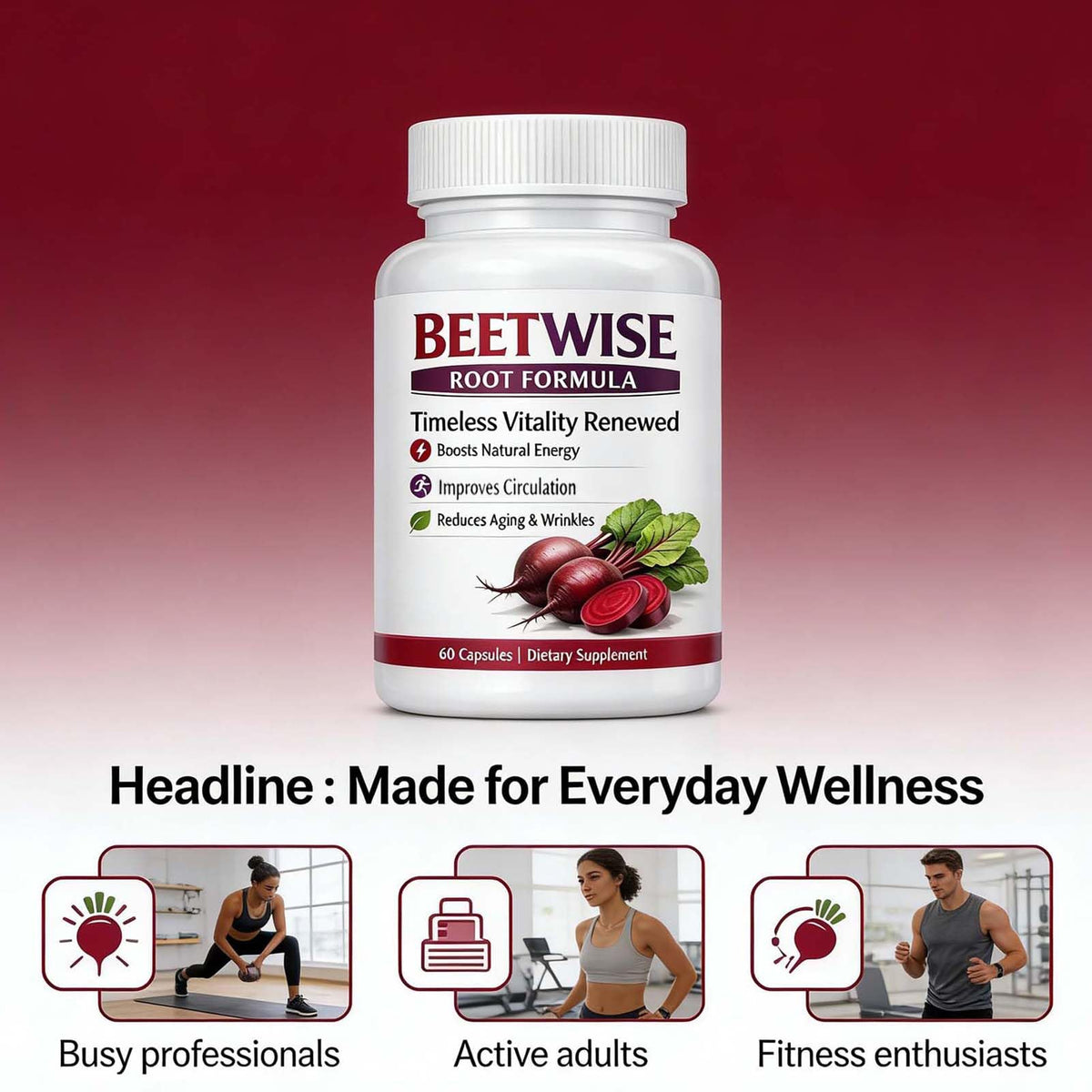 Natural stamina and cardiovascular support dietary capsules lifestyle view.