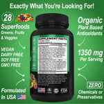 USA imported Dr. Bo superfood greens and fruit formula side label
