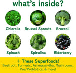 Kwala Nutrition superfood chewable vitamins containing moringa, spirulina, and chlorella.