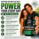 Daily immune support spirulina 180 veggie capsules nutritional panel