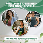 Organic supergreens powder mixed into a healthy cold morning smoothie