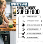 Organic blue green algae superfood supplement powder jar
