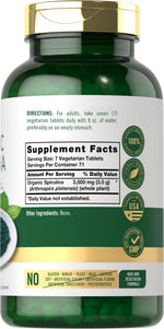 Carlyle blue green algae 3500 milligrams nutritional label back view