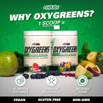 EHP Labs premium superfood greens powder top angle close up