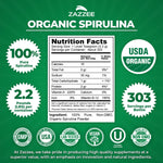 Zazzee premium organic spirulina powder nutrient dense green superfood supplement