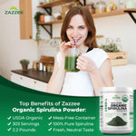 Pure vegan gluten free spirulina powder clean formulation nutrition label