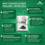 Spill free scooping of authentic imported Zazzee spirulina powder