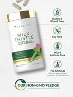 Close up shot of the ingredients list for the milk thistle and yellow dock root formula.