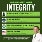 OmniBiotics milk thistle supplement bottle next to organic certified markings