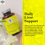Side profile of New Nordic Active Liver vegan sugar free container displaying dietary certification stamps