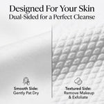 ForPro extra large face towel being used for makeup removal