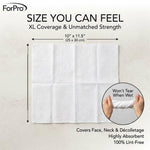 Side by side comparison of dry and wet ForPro facial towel strength