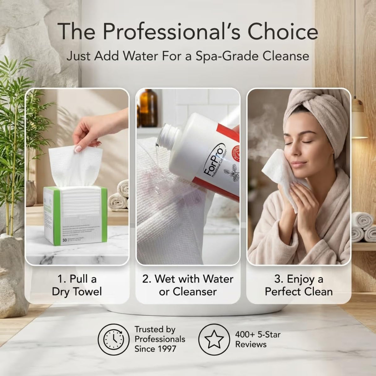 Sensitive skin skincare routine with ForPro disposable wipes