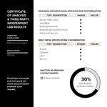 Supplement facts and ultra high potency 10 to 1 extract details on Toniiq packaging
