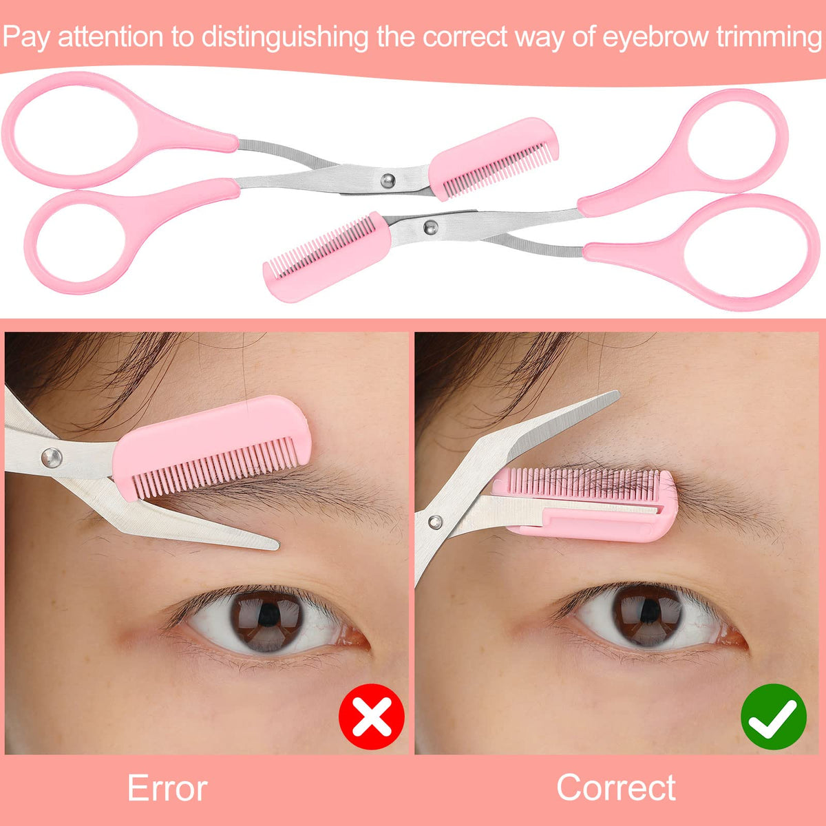 Mudder eyebrow shaping scissors with non-slip finger grips