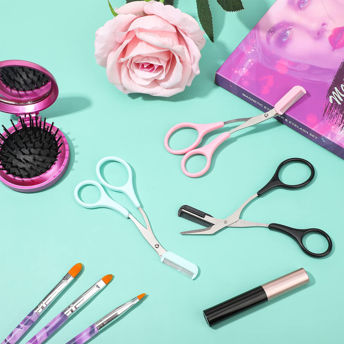 Set of colored Mudder eyebrow trimmer scissors