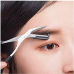 Travel friendly eyebrow scissors with comb packaged for daily beauty routines