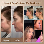 Model wearing JUSRON silicone face lifting strap