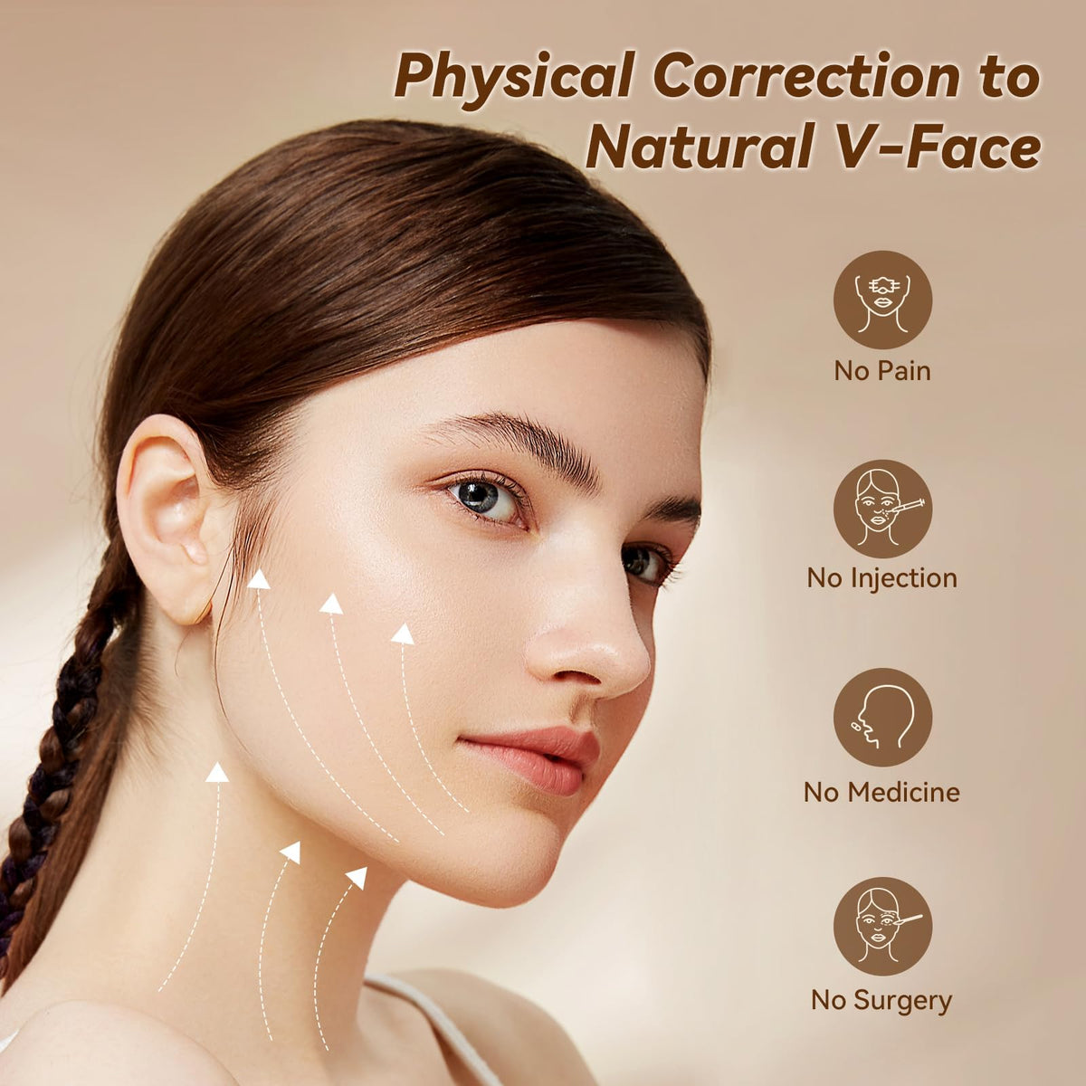Side profile of JUSRON V-line face slimming bandage