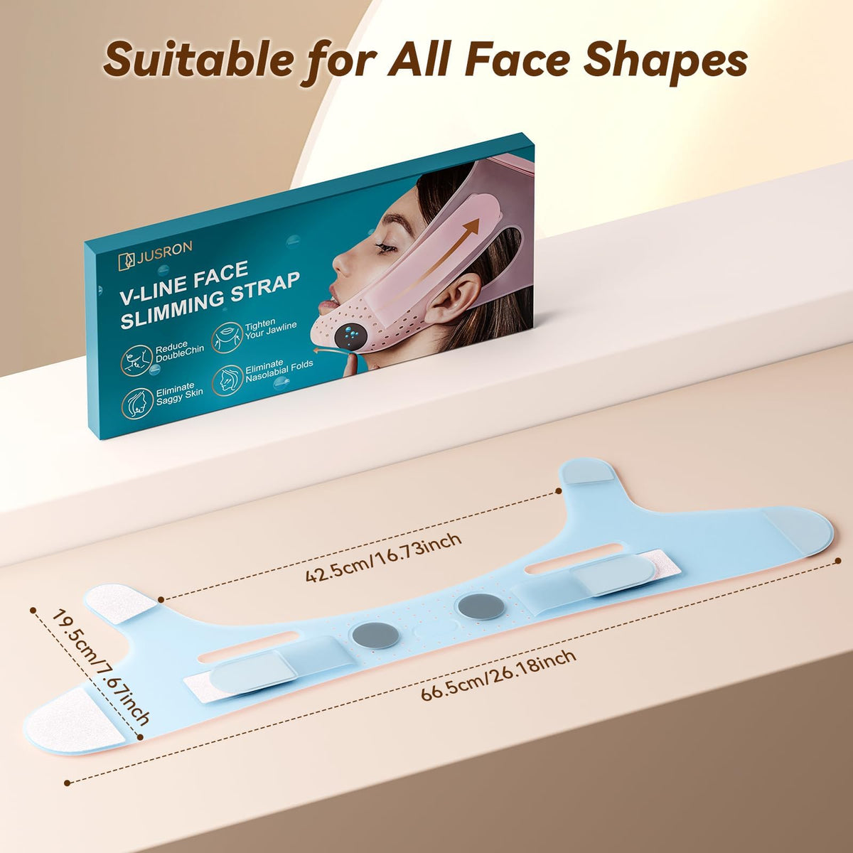 JUSRON reusable chin strap in original packaging
