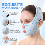 Model wearing blue Tbest anti-snoring chin strap