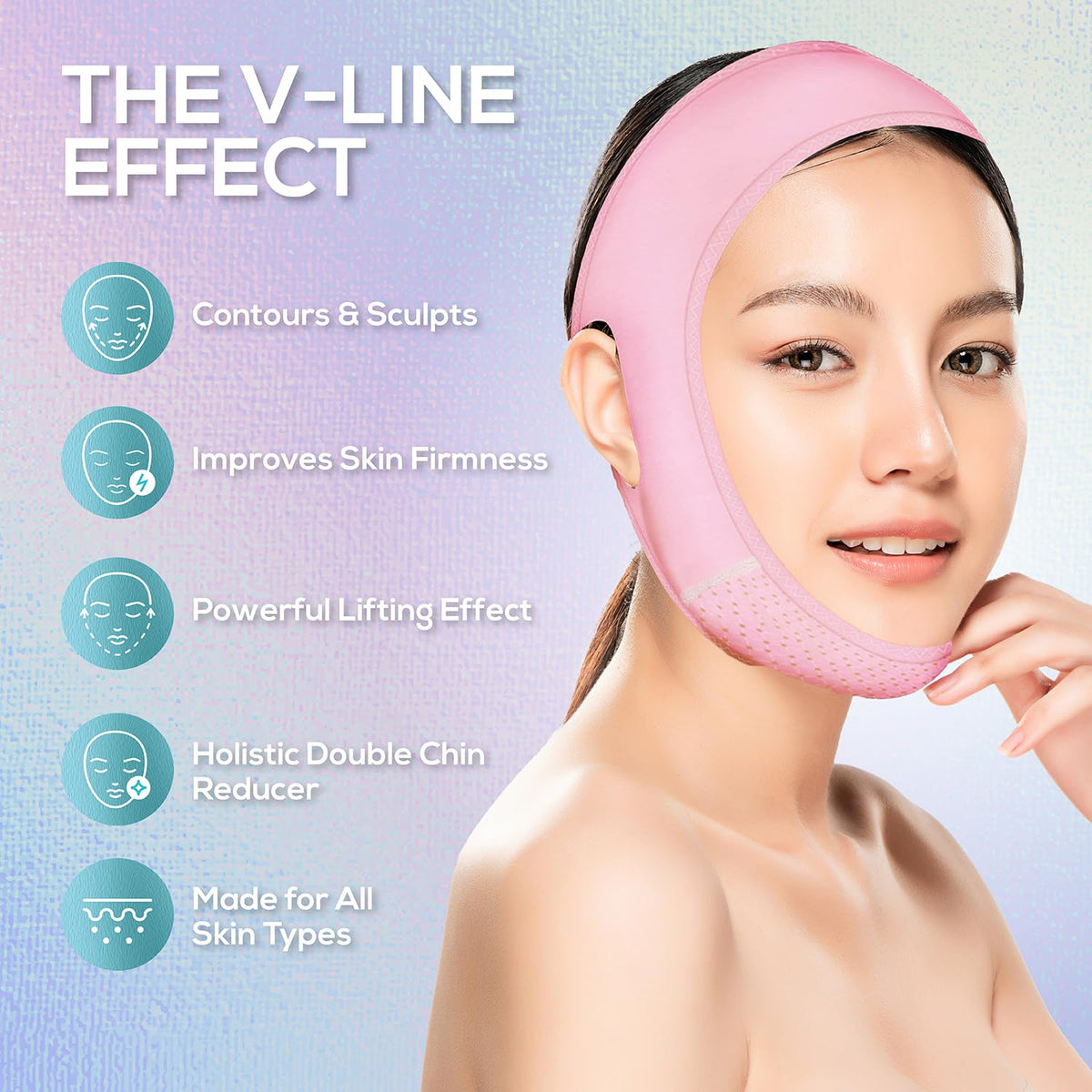 Venus Visage chin strap showing adjustable velcro closure