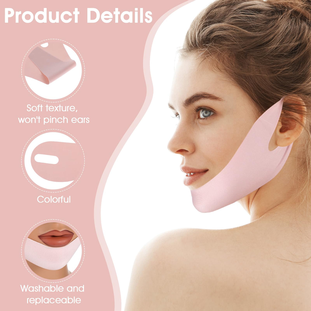 Thinp facial compression strap for preventing skin sagging