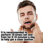 Close up of face and jaw exerciser for double chin reduction
