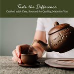 Brewed nettle leaf herbal tea in a cup with dried leaves