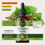 Herbamama Stinging Nettle Urtica dioica supplement showing premium imported USA manufacturing origin labels