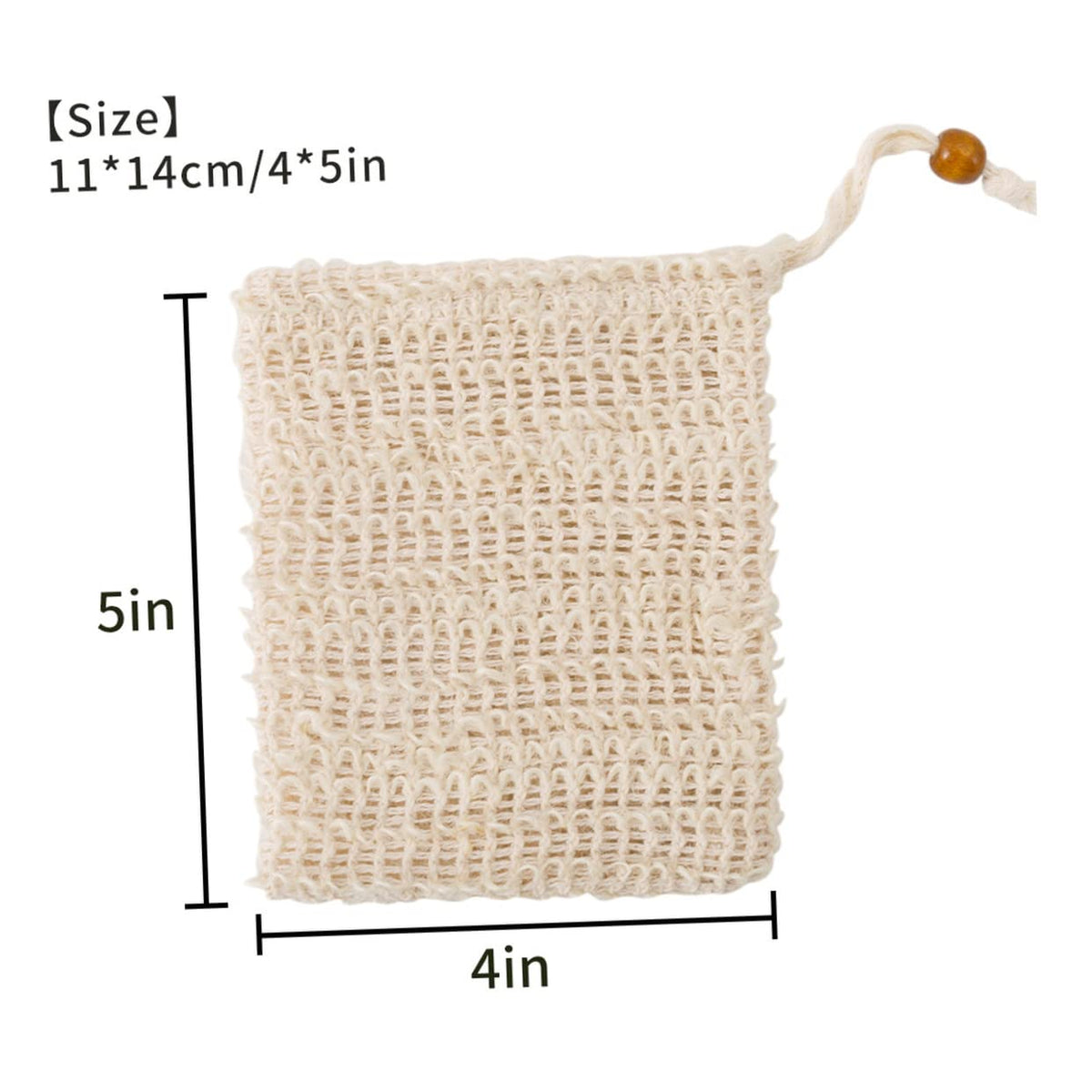 A bar soap placed inside the ExxyDirect exfoliating foaming bag under running water.