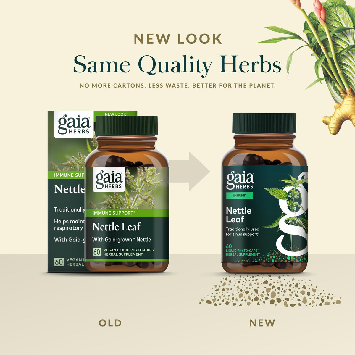Authentic Gaia Herbs Nettle Leaf supplement for immune health