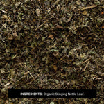 Frontier Co-op stinging nettle leaf nutritional information label