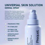 Back label of Prequel Universal Skin Solution showing ingredients