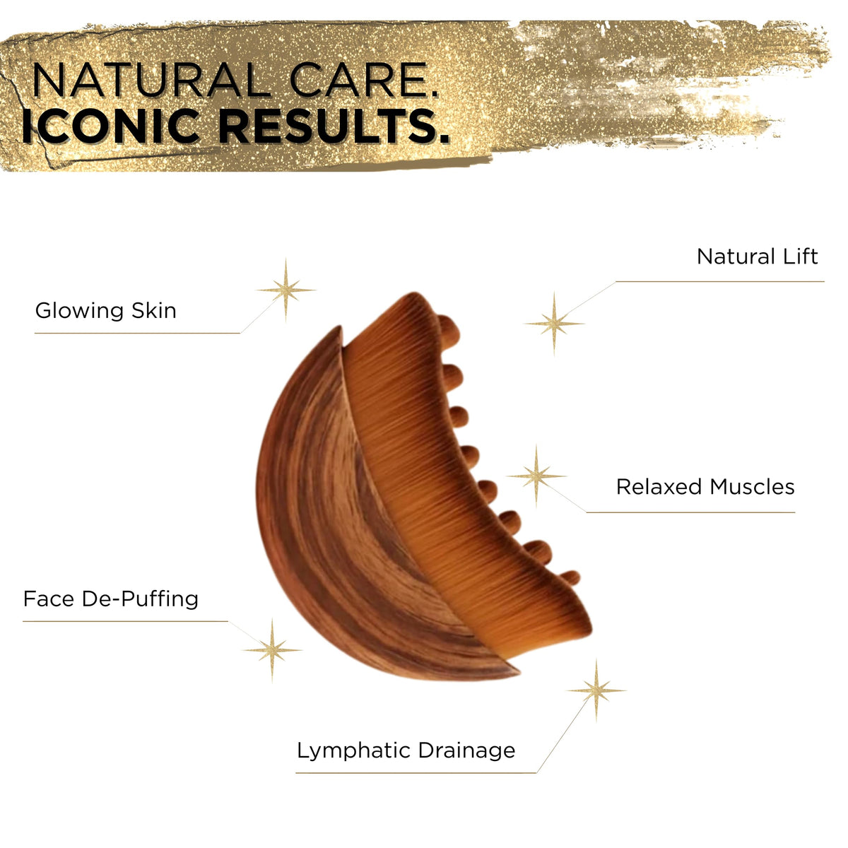 Close up view of the premium skin safe fibers on the Icon Patch lymphatic face brush.